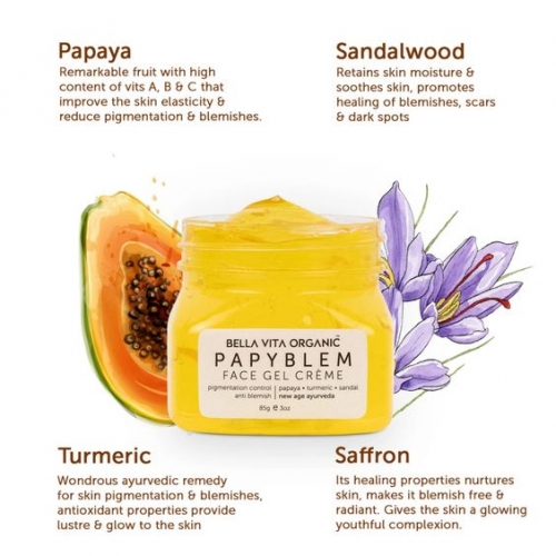 PapyBlem Pigmentation Blemish Cream Gel For Skin Brightening with Papaya and Saffron